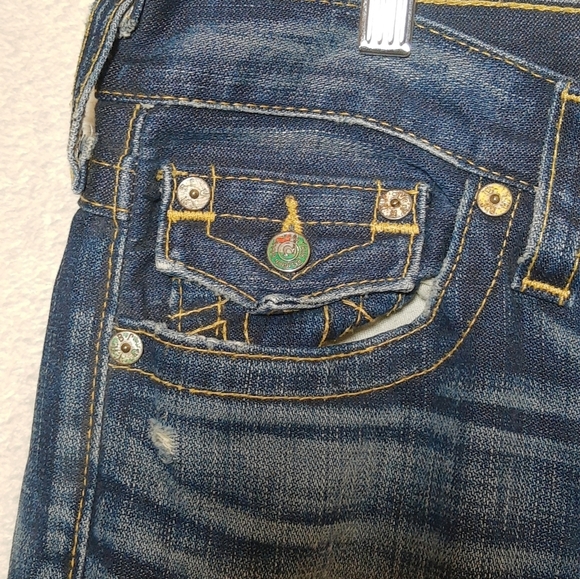 VTG True Religion  Women's Light Blue Wash Distressed made in USA - Picture 4 of 16